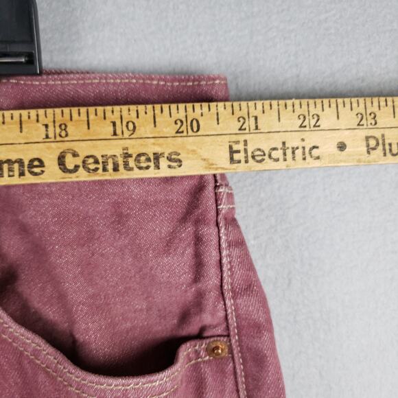 Levi's Men's Size 46 501 Cropped Jeans Dusty Brick Red Button Fly Original Fit - Picture 4 of 12